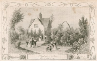 Olifantenhuis in Surrey Zoological Gardens, Londen door English School