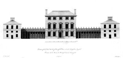 Verhoging van het huis van de Rt. Honorable de Graaf van Chesterfield, 1767 door English School