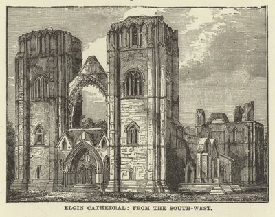 Elgin-kathedraal, vanuit het zuidwesten door English School