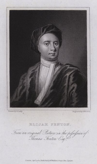 Elijah Fenton, Engelse dichter, biograaf en vertaler door English School