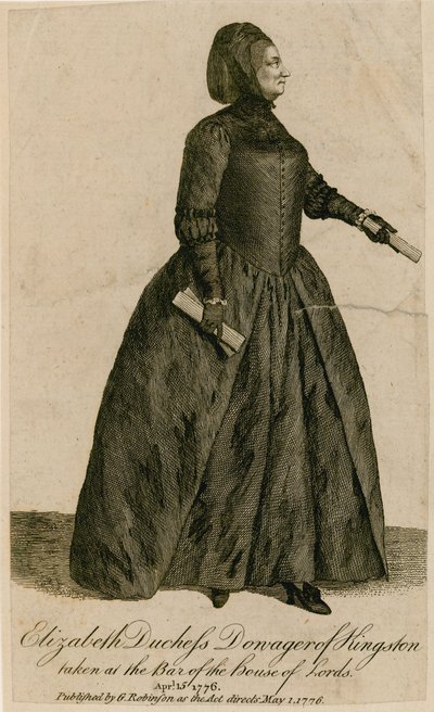 Elizabeth Hertogin Weduwe van Kingston genomen bij de Bar van het Hogerhuis door English School