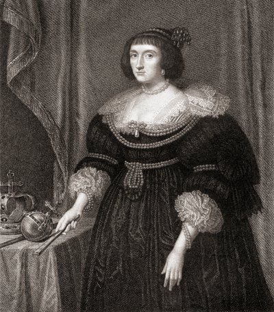 Elizabeth, Koningin van Bohemen, uit Lodges British Portraits door English School
