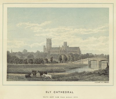 Ely Kathedraal, zuidoostelijk zicht vanaf Barway Bank door English School