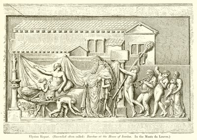 Elysisch banket. (Bas-reliëf vaak genoemd: Bacchus in het huis van Icarius. In het Louvre Museum) door English School