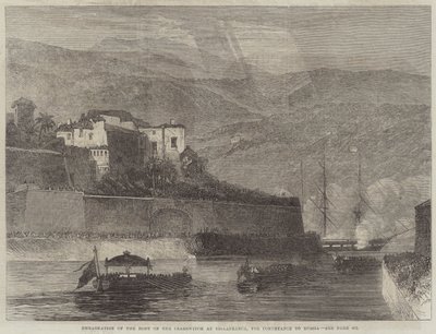 Inscheping van het Lichaam van de Czarewitch in Villafranca, voor Vervoer naar Rusland (gravure) door English School