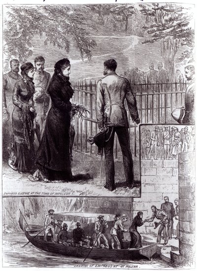 Keizerin Eugenie bezoekt het graf van Napoleon I op Sint-Helena, 1880 door English School