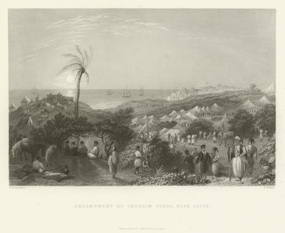 Kamp van Ibrahim Pasha, nabij Jaffa, 1837 door English School