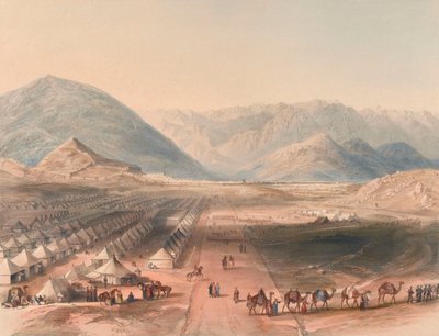 Kampement van het Kandahar-leger, onder generaal Nott, buiten de muren van Caubul [sic] door English School