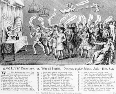 Engelse goedgelovigheid of jullie zijn allemaal gebotteld, 1749 door English School