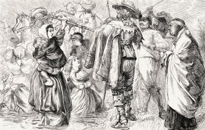 Engelse protestanten verdronken door Ierse katholieken tijdens de Ierse opstand van 1641, ca. 1865 door English School