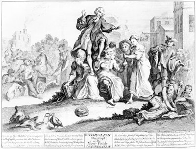 Enthousiasme getoond, of Moor Fields Congregatie, 1739 door English School