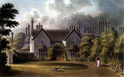 Ingangsfront van het huisje van Zijne Majesteit, Windsor Great Park, uit R. Ackermann