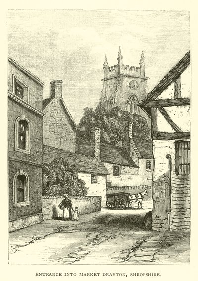 Ingang naar Market Drayton, Shropshire door English School