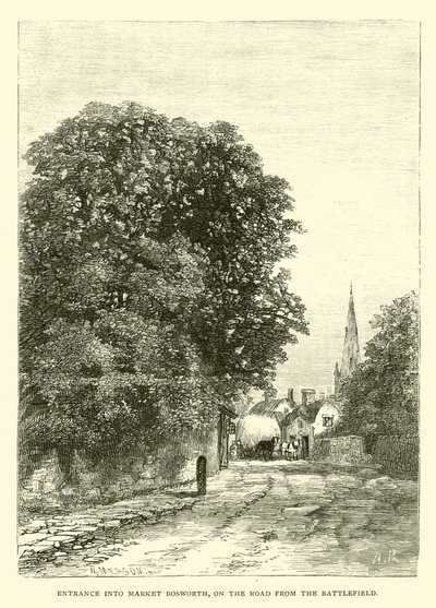 Ingang naar de Market Bosworth, op de weg van het Slagveld door English School