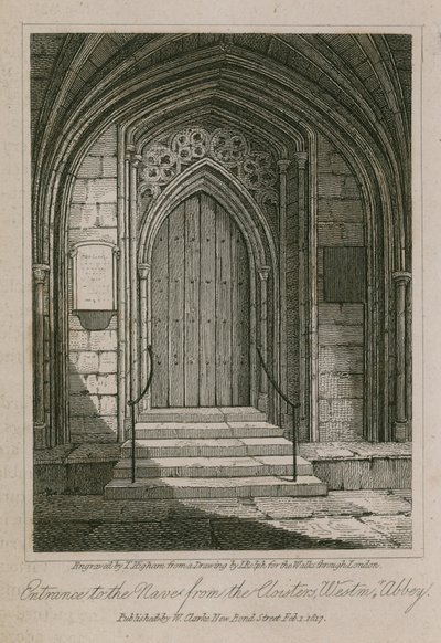 Ingang naar het Schip vanuit de Kloosters, Westminster Abbey, Londen door English School