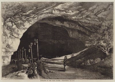 Ingang naar de Peak Cavern, Derbyshire door English School