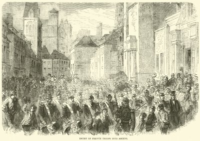 Intocht van Franse troepen in Amiens, mei 1871 door English School