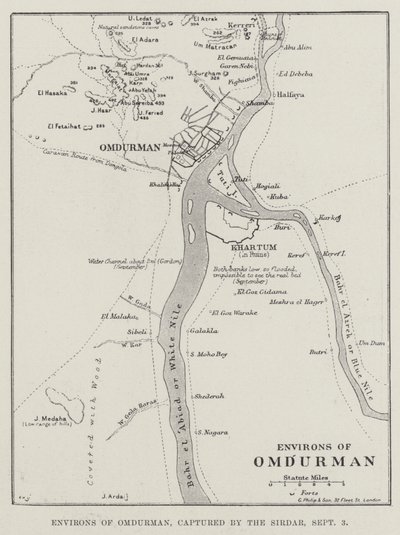 Omgeving van Omdurman, veroverd door de Sirdar, 3 september door English School