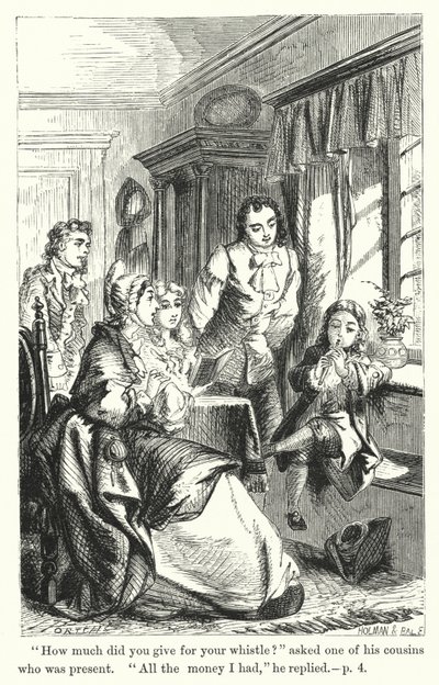 Episode uit het leven van de jonge Benjamin Franklin (gravure) door English School