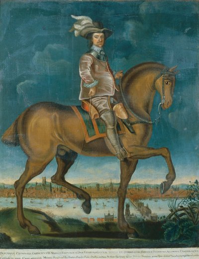 Ruiterportret van Oliver Cromwell, c.1657 door English School