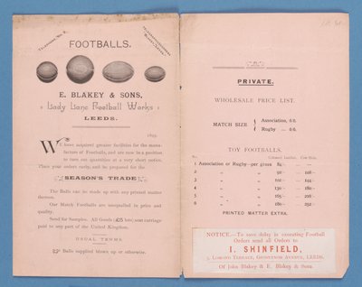 Uitrustingscatalogus geproduceerd door E. Blakey & Sons, 1895 door English School