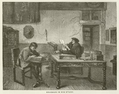 Erasmus in zijn studeerkamer door English School
