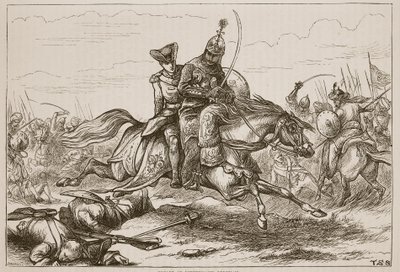 Ontsnapping van Luitenant Goreham, illustratie uit Cassells Geïllustreerde Geschiedenis van India door James Grant, uitgegeven 1879 door English School