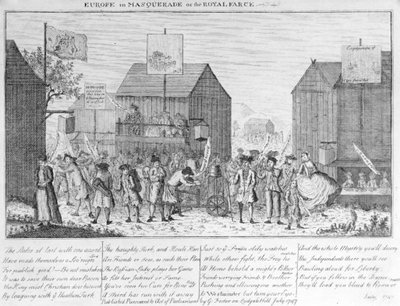 Europa in Maskerade, of de Koninklijke Klucht, door G. Foster, 1747 door English School