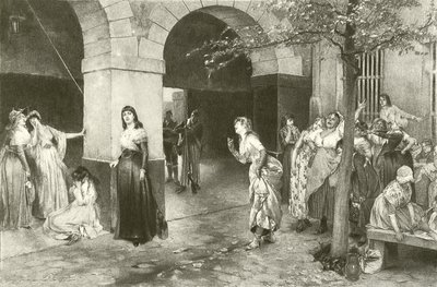 Evariste Carpentier Mme Roland in de gevangenis van Ste Pelagie (gravure) door English School