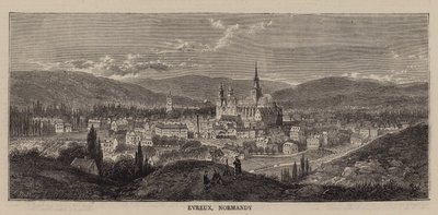 Evreux, Normandië (gravure) door English School