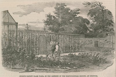 Ewings Patent Glass Wall, in de tuinen van de Horticultural Society in Chiswick door English School