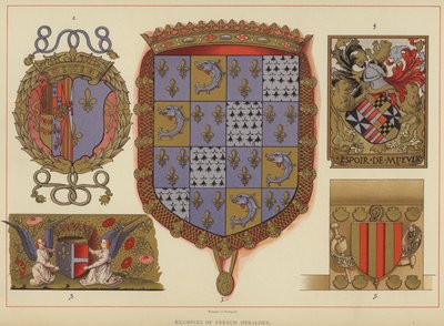 Voorbeelden van Franse Heraldiek door English School