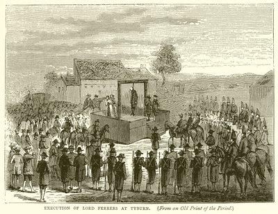 Executie van Lord Ferrers in Tyburn door English School
