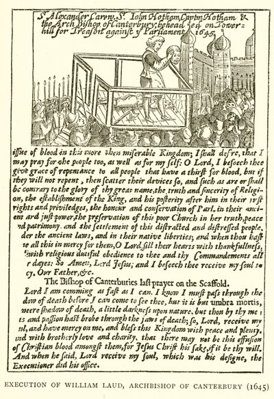 Executie van William Laud, Aartsbisschop van Canterbury (1645) door English School