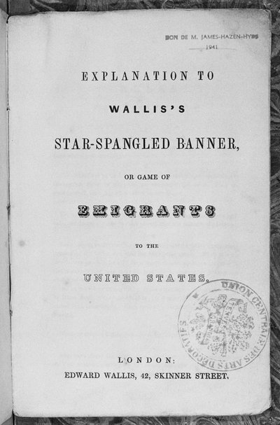 Uitleg van het Spel van de Sterrenbanier of Emigranten naar de Verenigde Staten door English School