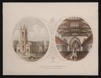 Exterieur en interieur van Christ Church, Harrogate, Yorkshire door English School
