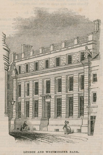 Exterieur van de London and Westminster Bank door English School