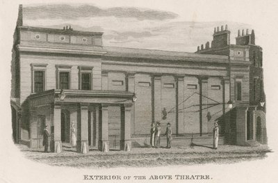 Exterieur van het Regency Theatre, Tottenham Street, Tottenham Court Road, Londen door English School