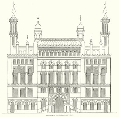 Exterieur van het Koninklijk Panopticon (gravure) door English School