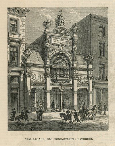Exterieur van de nieuwe arcade op Old Bond Street door English School