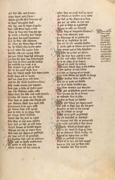 F98r uit Ms New Coll 266, De confessio amantis door John Gower door English School