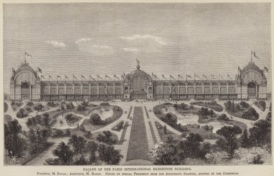 Gevel van het gebouw van de Internationale Tentoonstelling van Parijs door English School