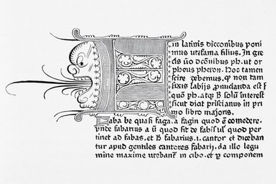 Facsimile van een pagina uit Catholicon, gedrukt door Johannes Gutenberg, Mainz, 1460 door English School