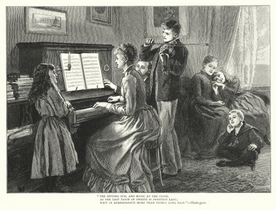 Familie die samen muziek maakt door English School