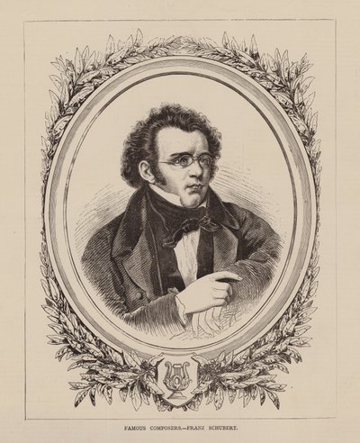 Beroemde componisten, Franz Schubert (gravure) door English School