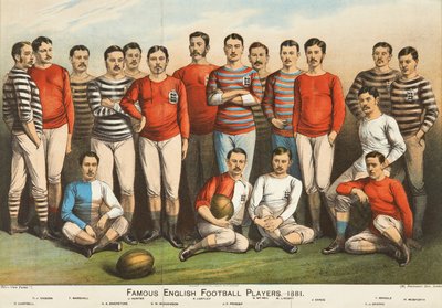 Beroemde Engelse voetballers van 1881, uit Boys Own door English School