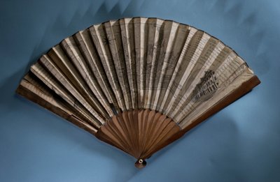 Waaier met een kaart van Bath, ca. 1790 door English School