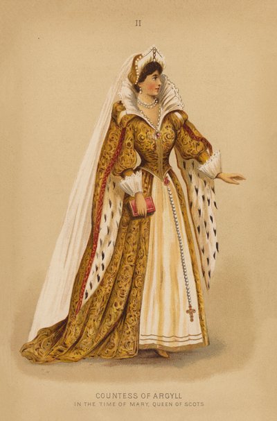 Verkleedkleding: Gravin van Argyll, in de tijd van Mary, Queen of Scots door English School