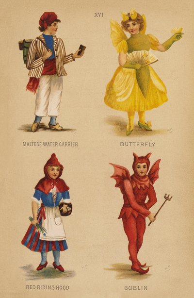 Verkleedkleding: Maltese Waterdrager, Vlinder, Roodkapje, Kabouter door English School