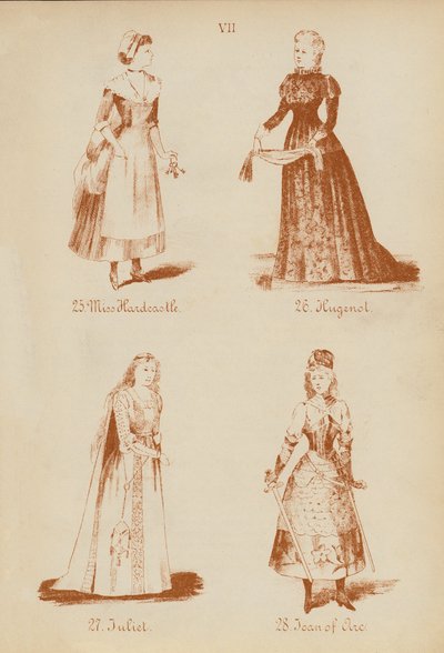 Verkleedkleding: Miss Hardcastle, Hugenol, Julia, Jeanne d